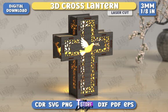 3D Layered Cross Lantern CNC Design