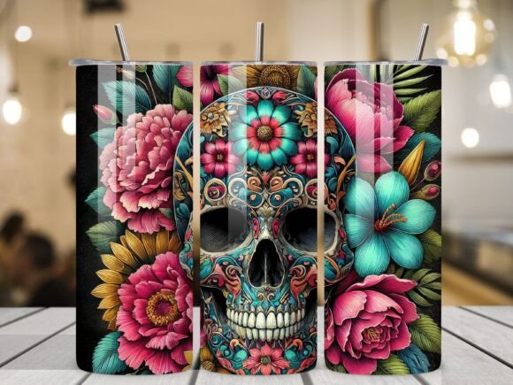 3D Skulls 20oz Tumbler Wraps: Elevating Sublimation Projects with High-Impact Digital Designs
