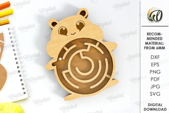 Crafting Interactive Fun with 3D Kids Maze Toy Lasercut Hamster SVG Designs