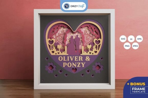 Crafting Romance: The Art of the Couple Wedding with Shape Heart 3D Shadow Box