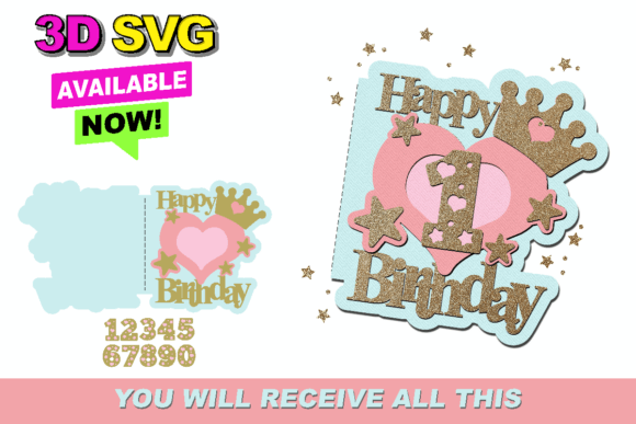 Creating a Magical Princess Birthday Card 3D SVG for Memorable Celebrations