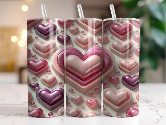 Creating Standout Valentine’s Day Merchandise with Glossy 3D Pink Hearts Designs