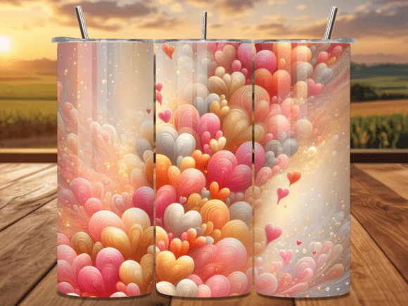 Designing with Pastel Hearts 3D Puff Valentine Tumbler Wraps