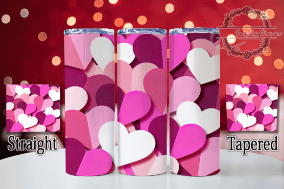 Elevate Your Drinkware Business with the Seamless 3D Valentine Heart Tumbler Design