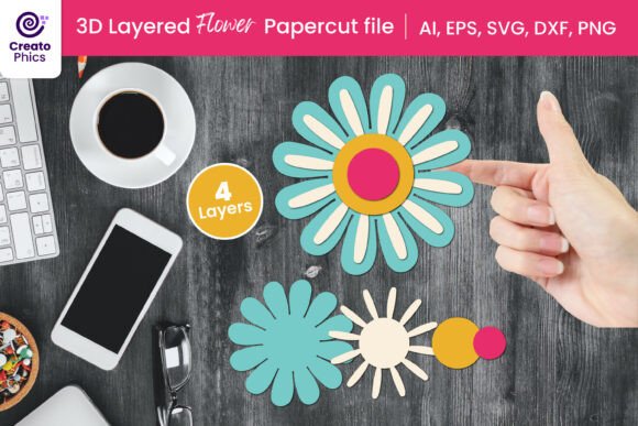 Enhancing Craft Projects with 3D Layered Floral Paper Designs