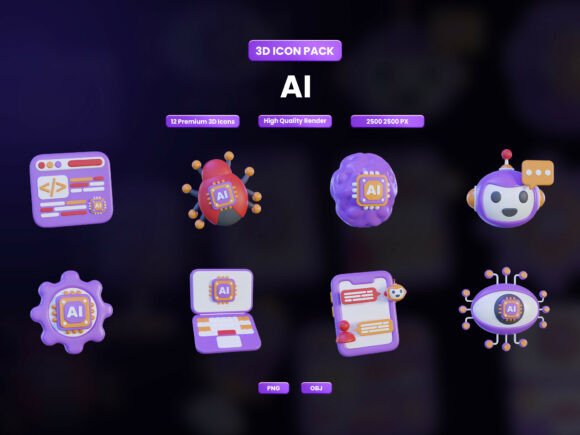 Enhancing Digital Storytelling with the Artificial Intelligence 3D Icon Pack