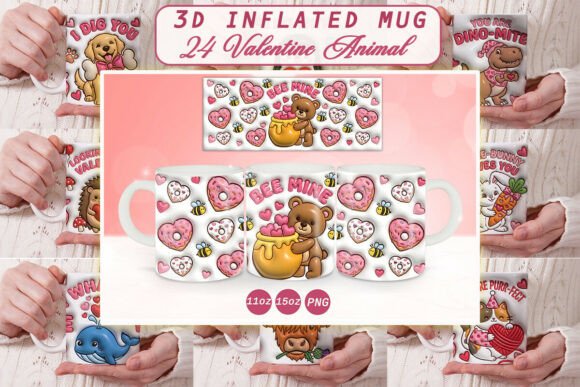 Evaluating the 3D Inflated Valentine Animal Mug Wrap for Sublimation Projects