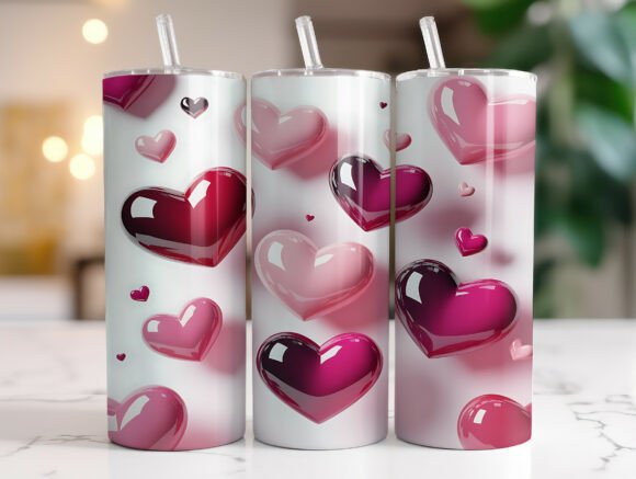 Evaluating the 3D Pink Hearts Valentine 20oz Tumbler Sublimation Design