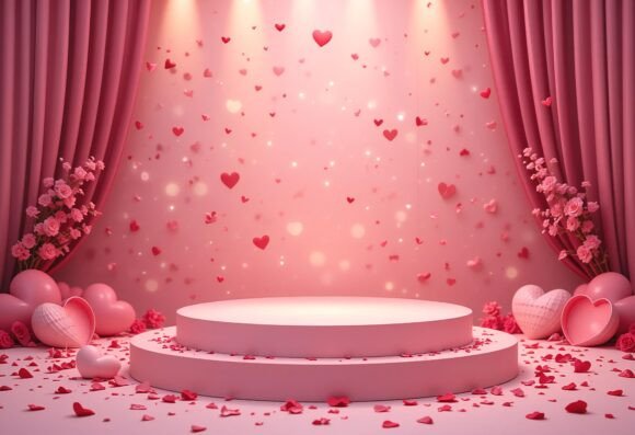 Evaluating the 3D Valentine’s Day Podium Background for Commercial and Creative Use