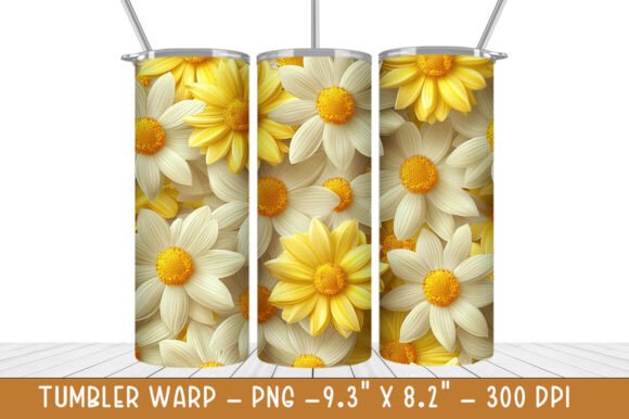 Evaluating the 3D Yellow Daisies Flowers Tumbler Wrap for Sublimation Projects