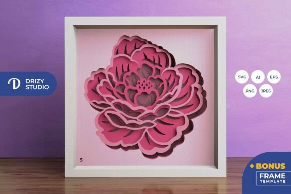 Stacked Peonies 3D Layered Paper Cut Guide