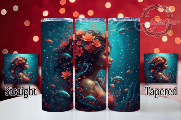 Strategic Branding with the 3D Magical Black Mermaid Tumbler Design
