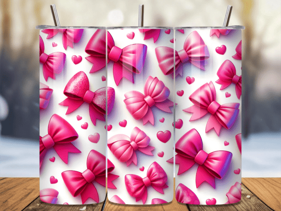Strategic Branding with the Valentines 3D Pink Bows Hearts Tumbler Wrap