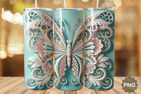 Transform Your Craft Business with the 3D Butterfly Tumbler Wrap 20oz Design