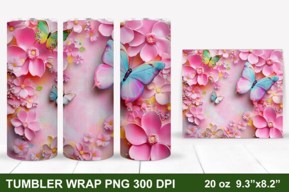 Transforming Drinkware with the 3D Flowers and Butterfly Tumbler Wrap