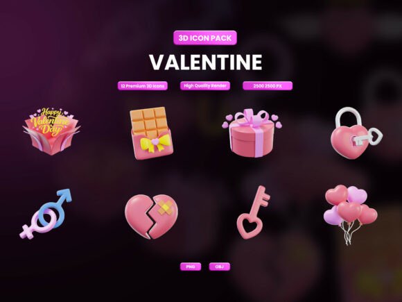 Valentine 3D Icon Pack: Design Guide